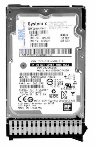 Жесткий диск Lenovo 00NA225 300Gb 15000 SAS 2,5" HDD