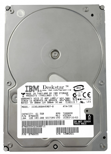 Жесткий диск IBM IC35L060AVER07-0 61,5Gb 7200 IDE 3.5" HDD