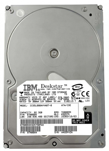 Жесткий диск IBM 2M921 80Gb 7200 IDE 3.5" HDD