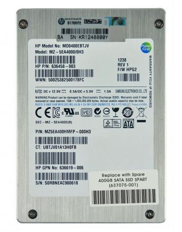 Жесткий диск HP 636605-B21 400Gb SATAII 2.5" SSD