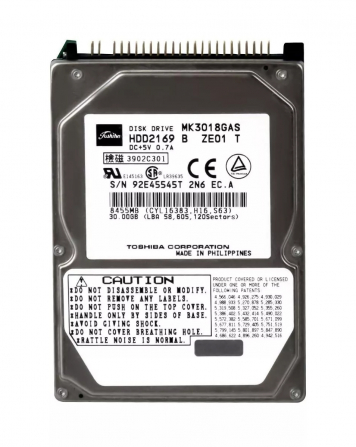 Жесткий диск Toshiba HDD2169 30Gb 4200 IDE 2,5" HDD
