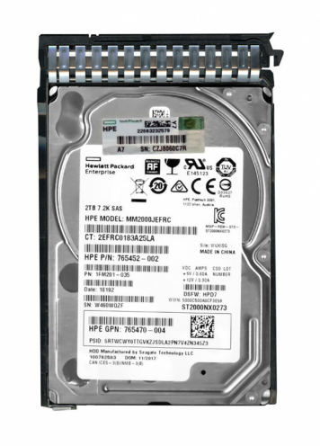 Жесткий диск HP 765873-001 2Tb 7200 SAS 2,5" HDD