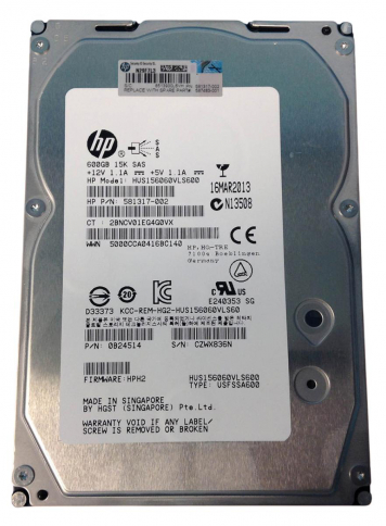 Жесткий диск HP 581317-002 600Gb  SAS 3,5" HDD