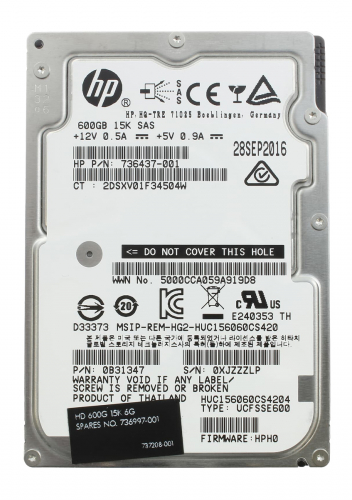 Жесткий диск HP L5B75AA 600Gb 15000 SAS 2,5" HDD