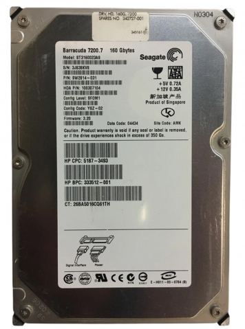 Жесткий диск HP 333512-001 160Gb  SATA 3,5" HDD