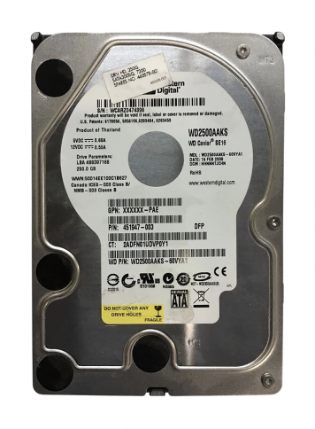 Жесткий диск HP 460618-001 250Gb  SATAII 3,5" HDD