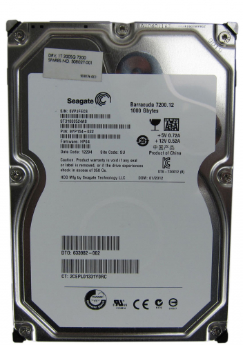 Жесткий диск HP 508027-001 1Tb  SATAII 3,5" HDD