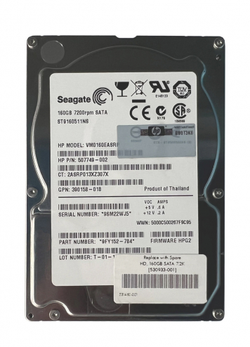 Жесткий диск HP 530933-001 160Gb 7200 SATAII 2,5" HDD