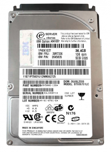 Жесткий диск IBM 39R7336 36,4Gb 10000 U320SCSI 2,5" HDD