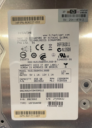 Жесткий диск HP MSA 601711-001 450Gb  SAS 3,5" HDD