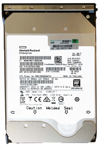 Жесткий диск HP 857653-002 10Tb 7200 SATAIII 3.5" HDD
