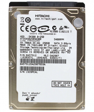 Жесткий диск Hitachi 0A57912 250Gb 5400 SATAII 2,5" HDD