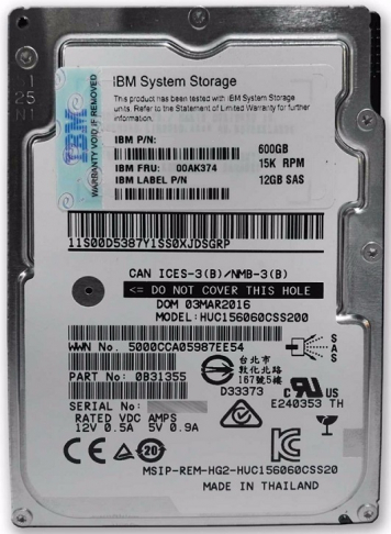 Жесткий диск IBM 00AK374 600Gb 15000 SAS 2,5" HDD