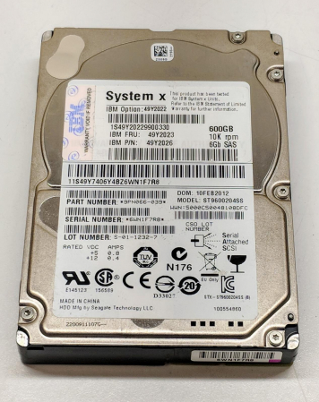 Жесткий диск IBM 49Y2026 600Gb 10000 SAS 2,5" HDD