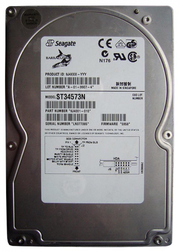 Жесткий диск Seagate 9J4001 4,55Gb 7200 U20SCSI 3.5" HDD