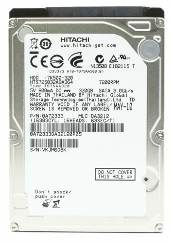 Жесткий диск Hitachi 0A73253 320Gb 7200 SATAII 2,5" HDD