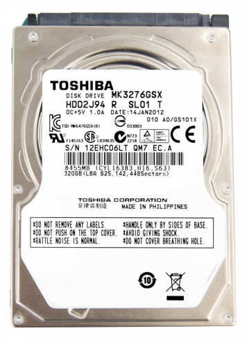 Жесткий диск Toshiba HDD2J94  320Gb 5400 SATAII 2,5" HDD