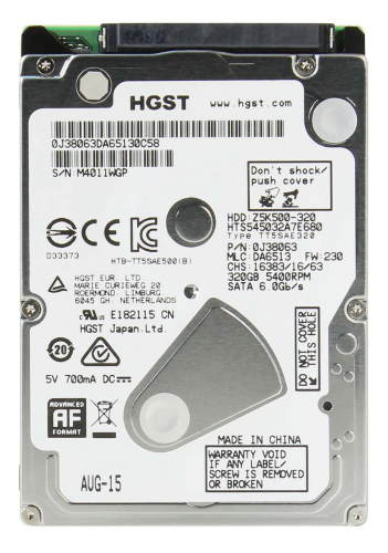 Жесткий диск Hitachi 0J38063 320Gb 5400 SATAIII 2,5" HDD
