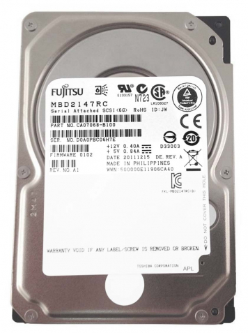 Жесткий диск Fujitsu CA07068-B100 147Gb  SAS 2,5" HDD