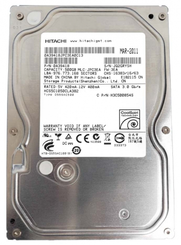 Жесткий диск Hitachi 0A39418 500Gb SATAII 3,5" HDD