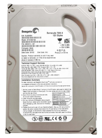 Жесткий диск Seagate 9BD01C 120Gb 7200 IDE 3.5" HDD