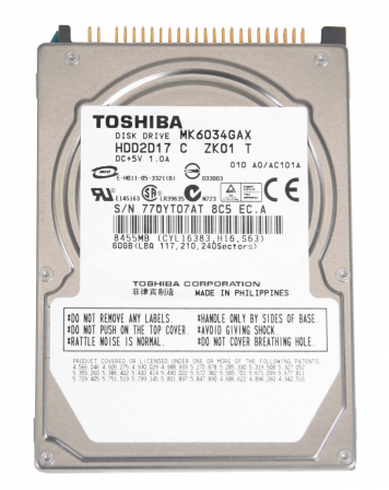 Жесткий диск Toshiba HDD2D17 60Gb 5400 IDE 2,5" HDD