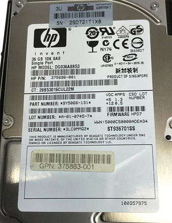 Жесткий диск HP 375863-001 36Gb  SAS 2,5" HDD