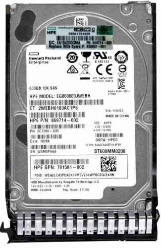 Жесткий диск HP EG000600JWEBH 600Gb 10000 SAS 2,5" HDD