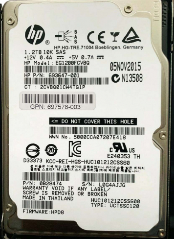 Жесткий диск HP 0B28474 1,2Tb 10000 SAS 2,5" HDD