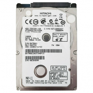 Жесткий диск Hitachi H2T160854S7 160Gb 5400 SATAII 2,5" HDD