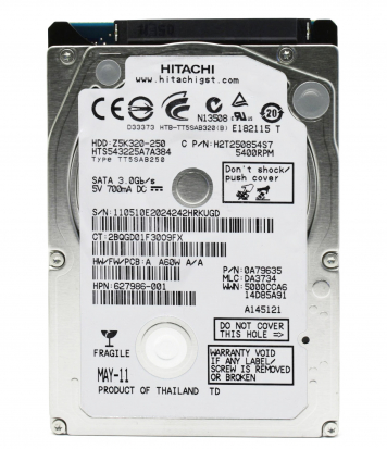 Жесткий Диск Hitachi 0A79635 250Gb 5400 SATAII 2,5" HDD