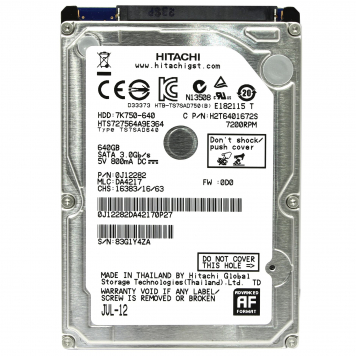 Жесткий диск Hitachi H2T6401672S 640Gb 7200 SATAII 2,5" HDD