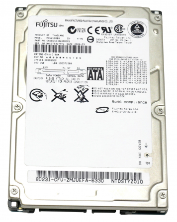 Жесткий диск Fujitsu CA06672-B24500C1 100Gb 5400 SATA 2,5" HDD
