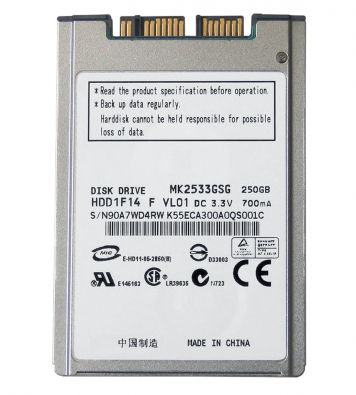 Жесткий диск Toshiba MK2533GSG 250Gb 5400 SATAII 1,8" HDD