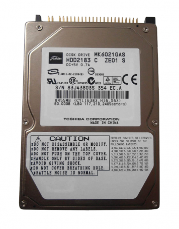 Жесткий диск Toshiba HDD2183 60Gb 4200 IDE 2,5" HDD