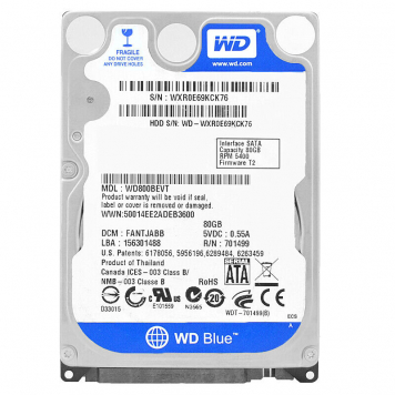 Жесткий Диск Western Digital WD800BEVT 80Gb SATAII 2,5"