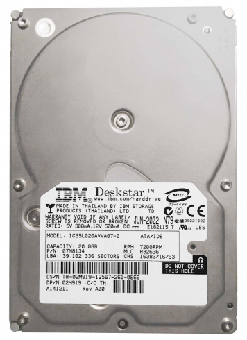 Жесткий диск IBM 07N8134 20Gb IDE 3.5" HDD