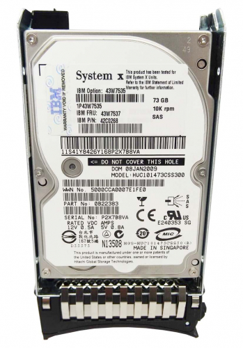 Жесткий диск IBM 43W7535 73,4Gb  SAS 2,5" HDD