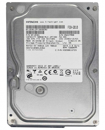 Жесткий диск Hitachi HDS721050CLA362 500Gb  SATAII 3,5" HDD