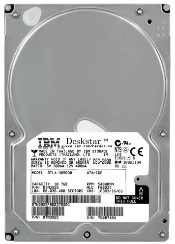Жесткий диск IBM 07N3523 30,7Gb 5400 IDE 3.5" HDD