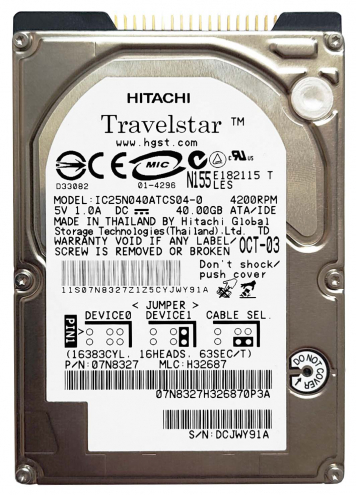 Жесткий диск Hitachi 0P108 40Gb 4200 IDE 2,5" HDD