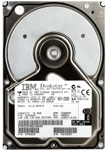 Жесткий диск IBM 07N3935 76,8Gb 7200 IDE 3.5" HDD