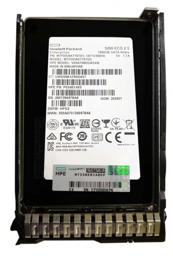 Жесткий диск HP MTFDDAK7T6TDC-1AT1ZABHA 7.68Tb SATAIII 2,5" SSD