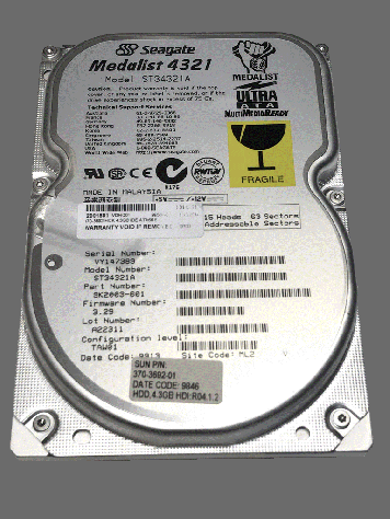 Жесткий диск Seagate ST34312A 4,3Gb 5400 IDE 3.5" HDD