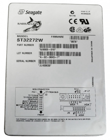 Жесткий диск Seagate ST32272W 2,3Gb 7200 U160SCSI 3.5" HDD