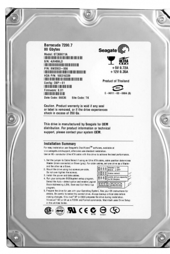Жесткий диск Seagate ST380011A 80Gb 7200 IDE 3.5" HDD