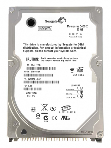 Жесткий диск Seagate 9W3882 60Gb 5400 IDE 2,5" HDD