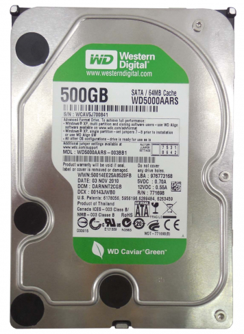 Жесткий диск Western Digital WD5000AARS 500Gb IntelliPower SATAII 3.5" HDD
