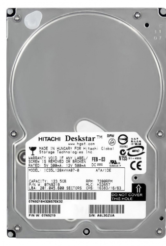 Жесткий Диск Hitachi 07N9219 7200 IDE 120Gb HDD