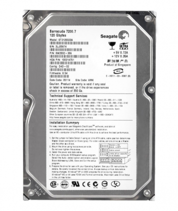 Жесткий диск Seagate 9W2002 120Gb 7200 IDE 3.5" HDD